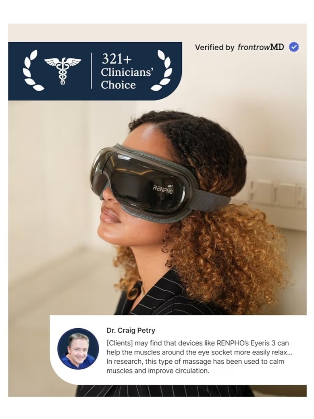 Renpho Eye Massager - Black Travel Eye Therapy